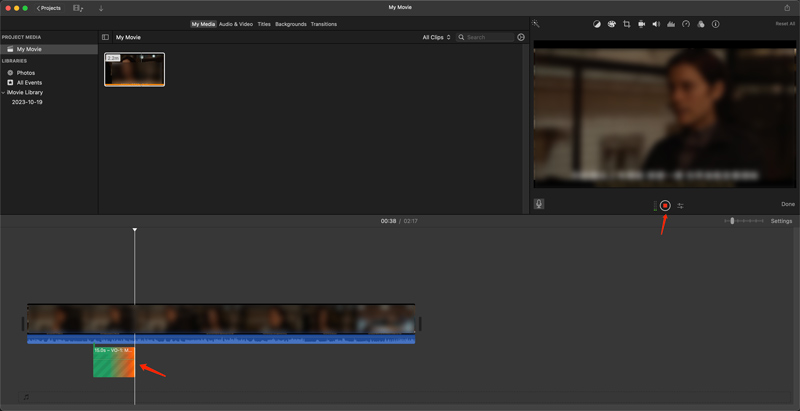 Ein Voiceover in iMovie auf dem Mac aufnehmen