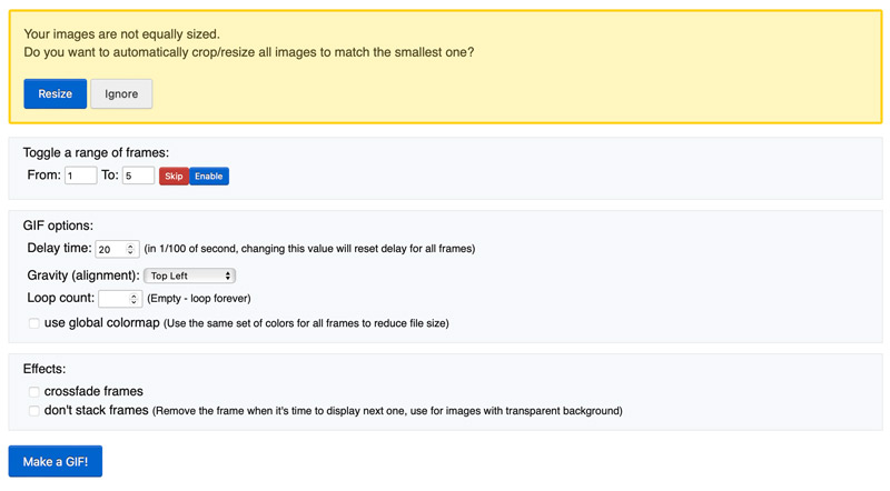 GIFs online mit EZGIF skalieren