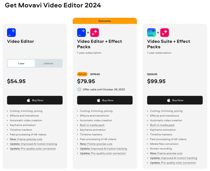 Preise von Movavi Video Editor