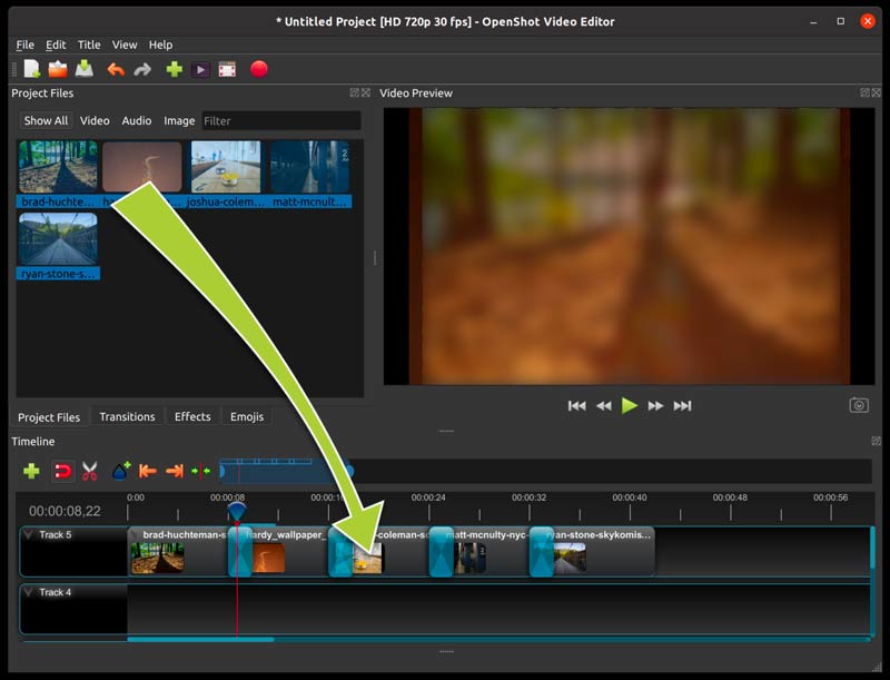 OpenShot Video Editor Zeitleiste