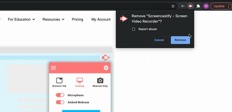 Erweiterung entfernen