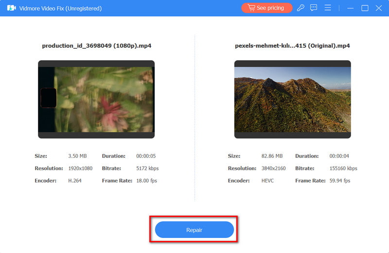 Auf „Reparieren“ klicken