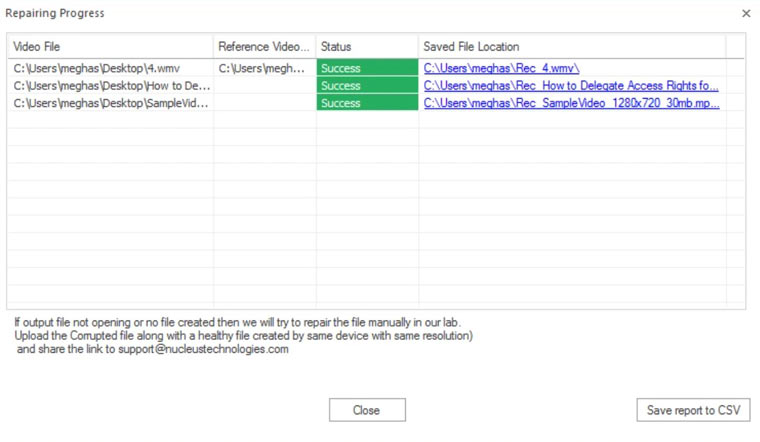 Kernel Video Repair Erfolg
