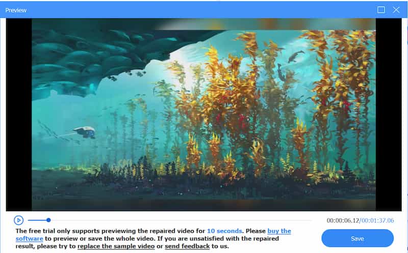 Reparierte Dateien in der Vorschau anzeigen und speichern