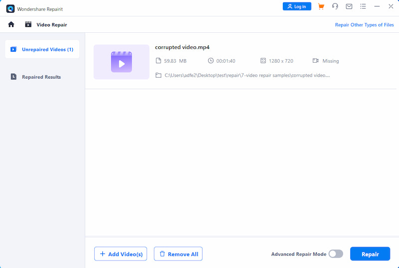 Video in RepairIt Video Repair reparieren