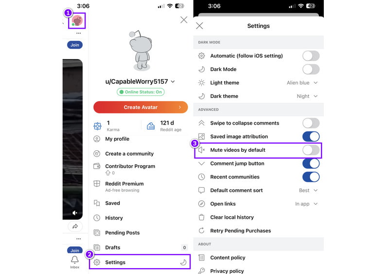 „Videos standardmäßig stumm schalten“ deaktivieren