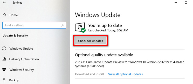 Windows aktualisieren