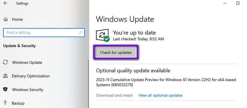 Betriebssystem auf Updates prüfen