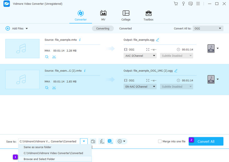 M4A OGG offline Konvertieren Speichern