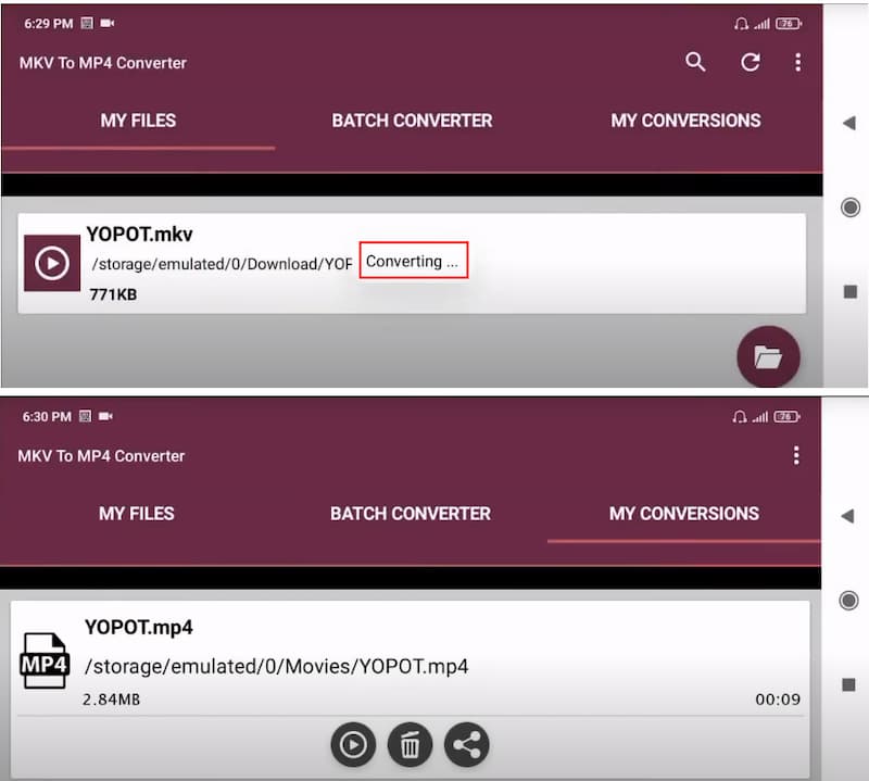 MKV in MP4 auf Android konvertieren