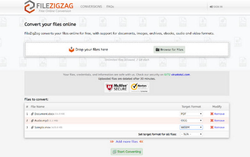FileZigZag Online-Audio-Kompressor