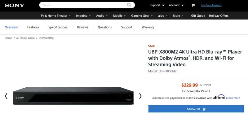 Hardware Blu-ray-Player Sony UBP-X800M2