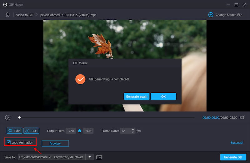 „Loop Animation“ aktivieren