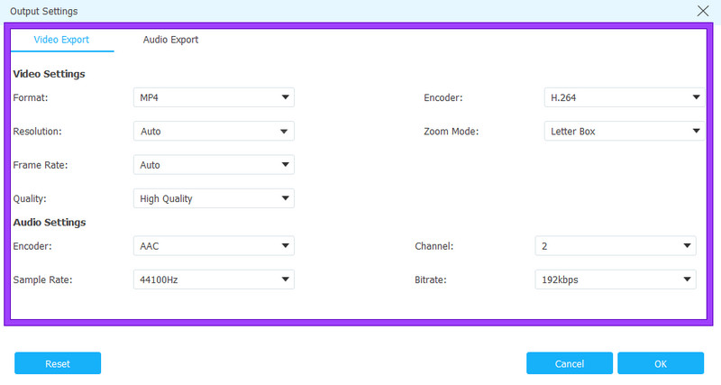 iPhone-Video schneiden mit Vidmore – Einstellungen