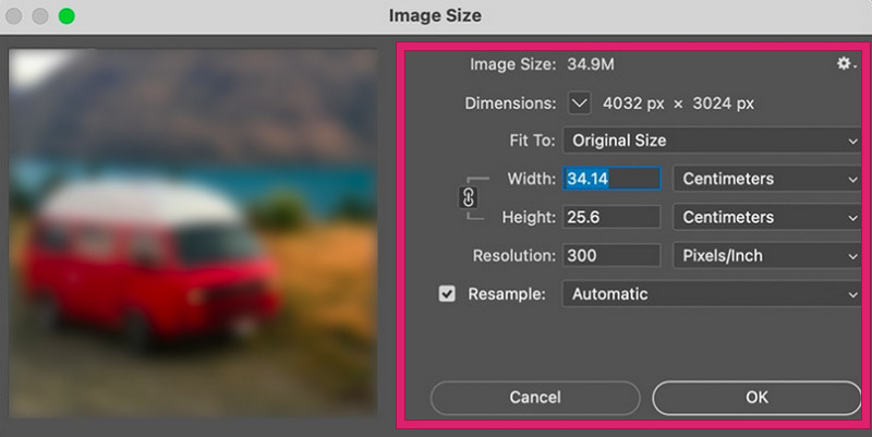 Bild in Photoshop auf 4K hochskalieren einstellen