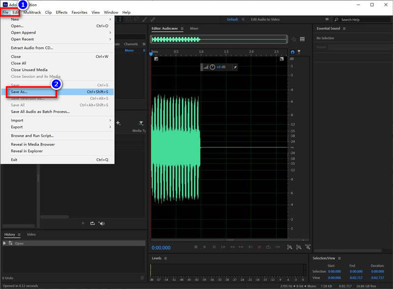 Adobe Audition – Ausgabeeinstellungen für die Komprimierung