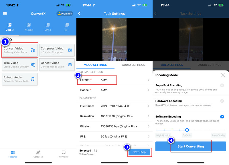 Convertx MP4 in AMV umwandeln