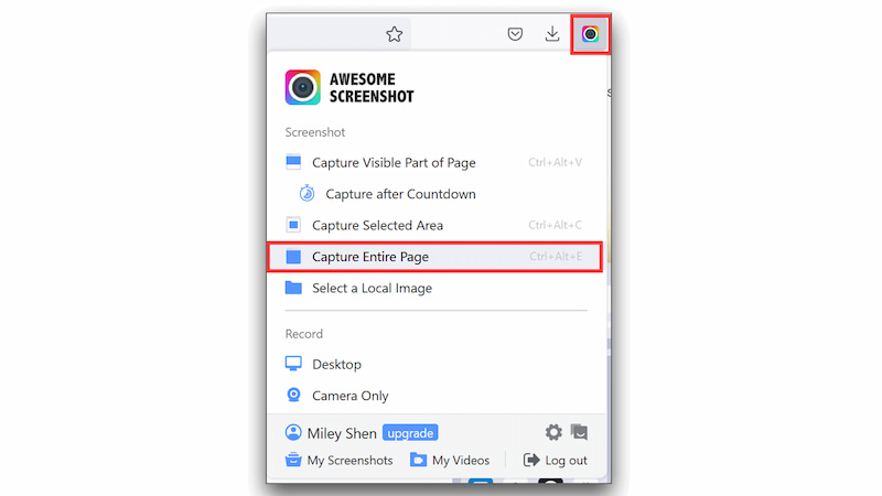 Erweiterung Gesamte Seite aufnehmen