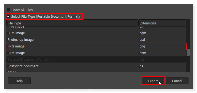 GIMP JFIF-Datei exportieren
