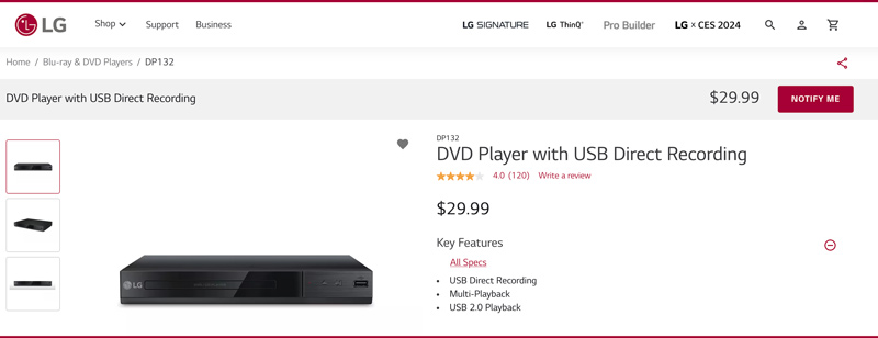 LG DVD‑Player DP142