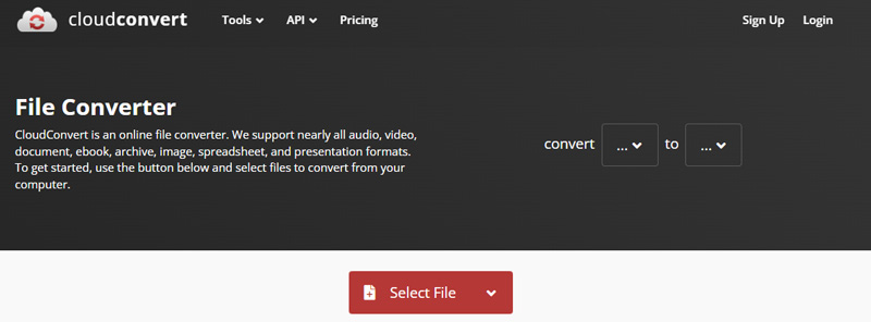 CloudConvert – Oberfläche