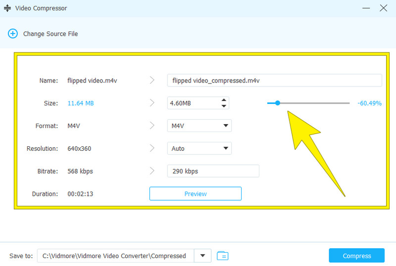 Twitter‑Video komprimieren Vidmore Einstellen