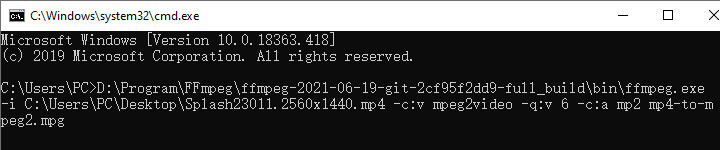 FFmpeg MP4 in MPG konvertieren