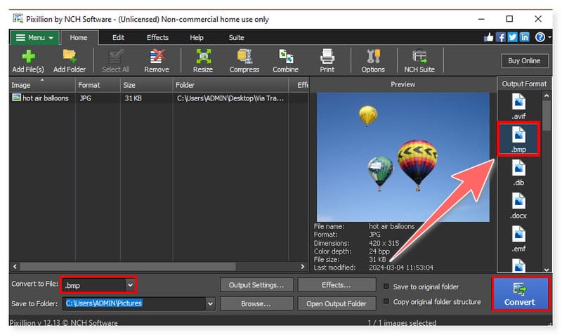 Pixillion Image BMP-Konverter