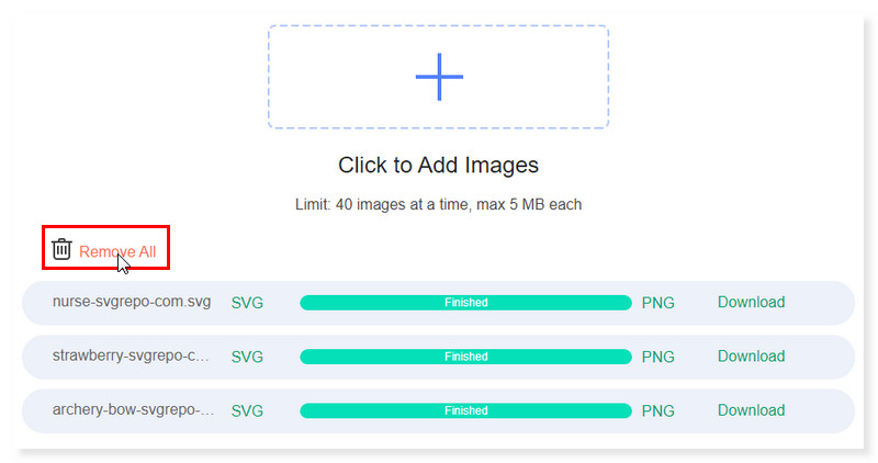 Vidmore Online Dateien löschen