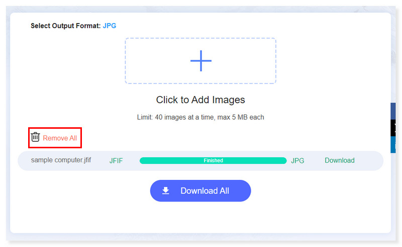 Vidmore Online Dateien entfernen