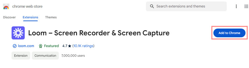 Option „Zu Chrome hinzufügen“