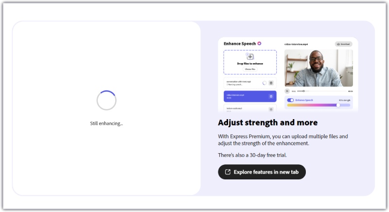 Adobe Podcast Audio verbessern