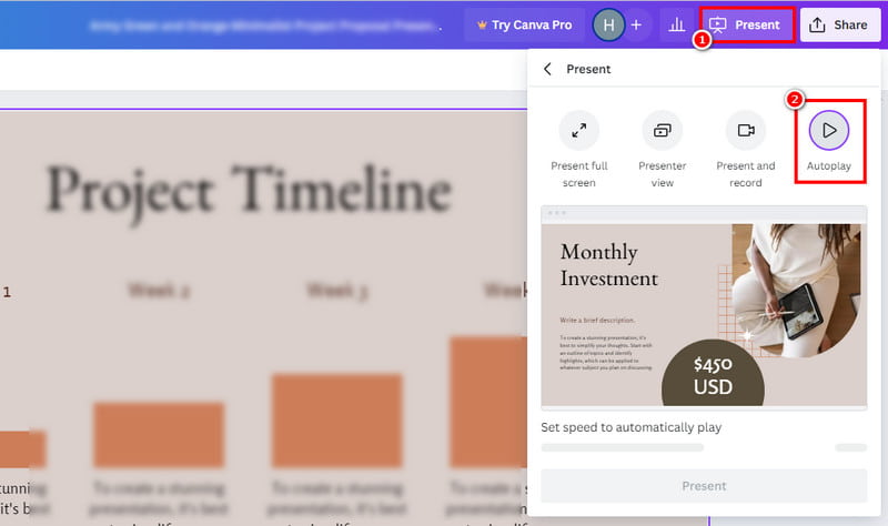 Canva‑Diashow‑Schleife