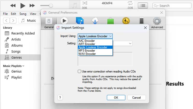Wählen Sie „M4a-Codierer“