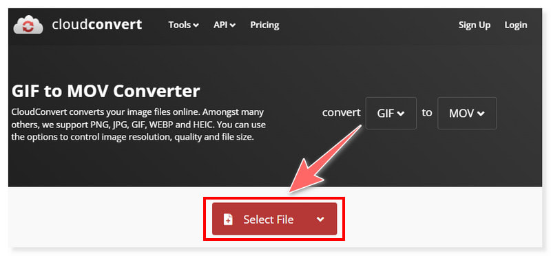 CloudConvert GIF-zu-MOV-Converter