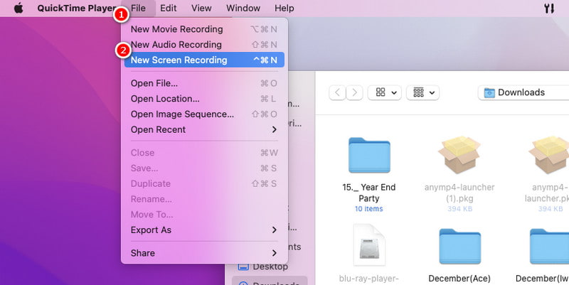 Dann „Neue Bildschirmaufnahme“-Option auswählen