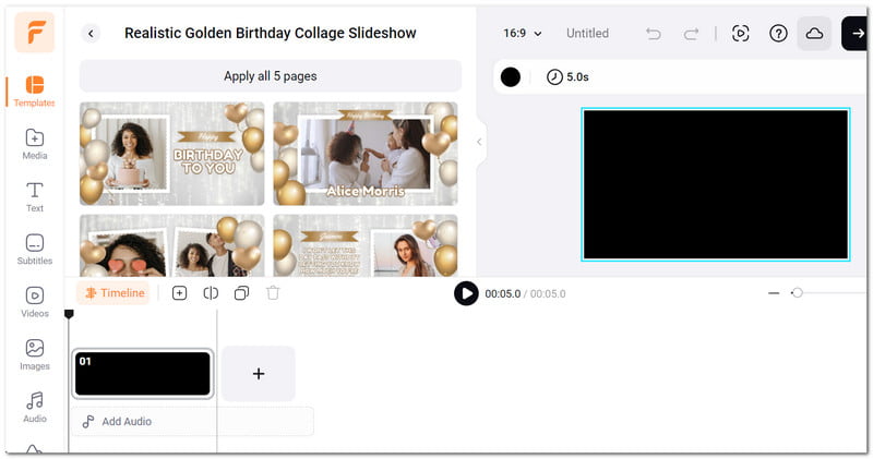 Flexclip Birthday Slideshow Maker