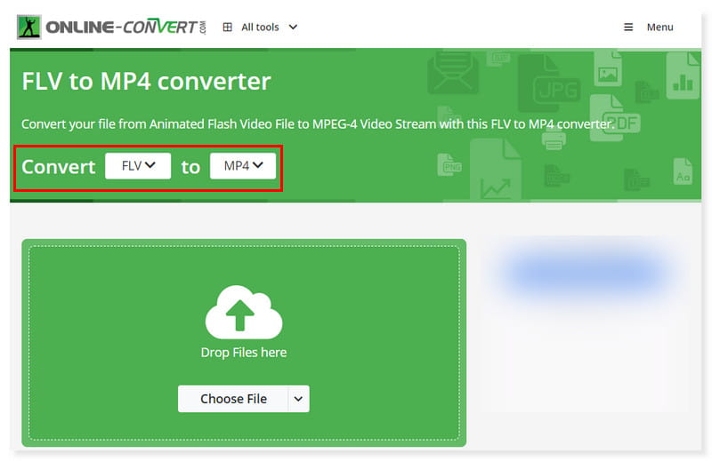 Online-Convert FLV in MP4