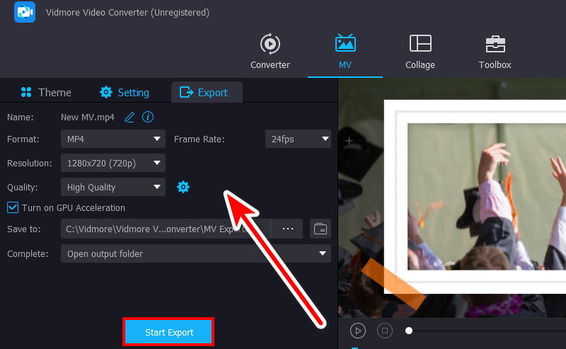 Export‑Einstellungen anpassen