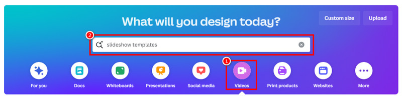 Videos, dann nach „Slideshow“ suchen