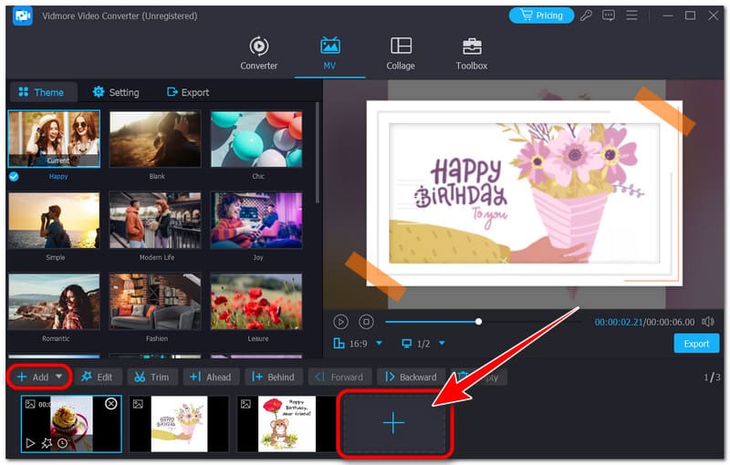 Vidmore – Fotos zur Slideshow hinzufügen