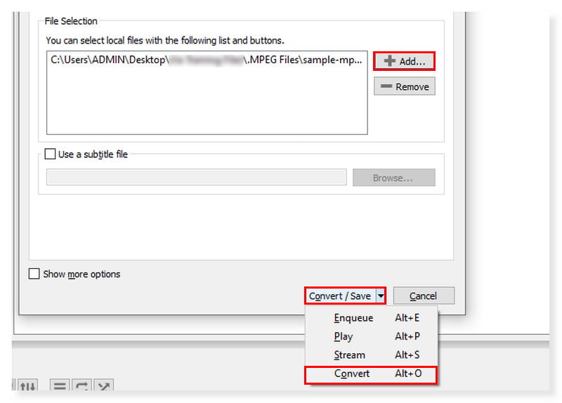VLC Konvertieren auswählen