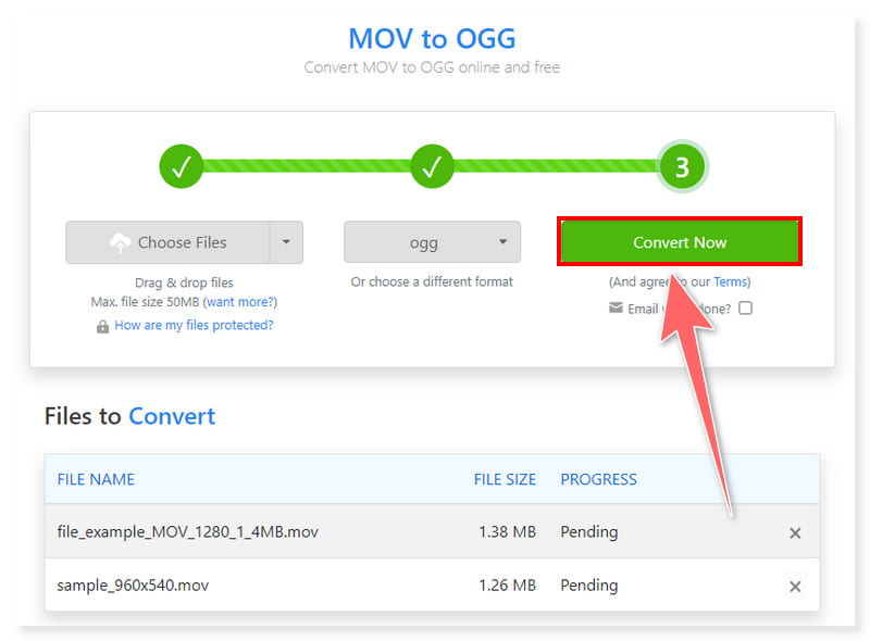 Zamzar: In OGG-Datei konvertieren