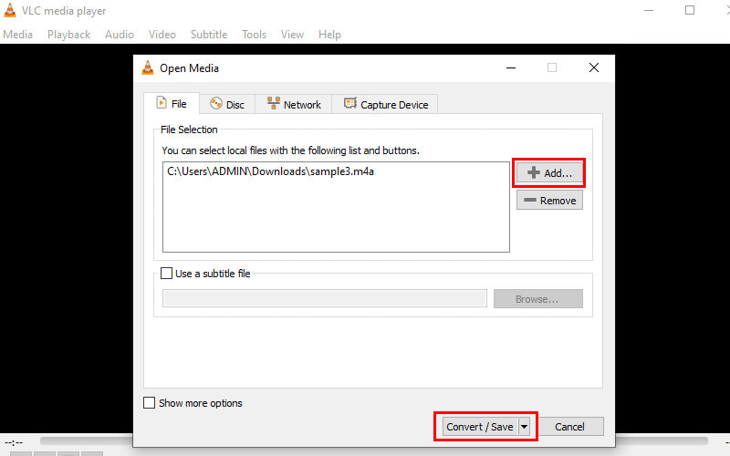 M4A‑Datei hinzufügen