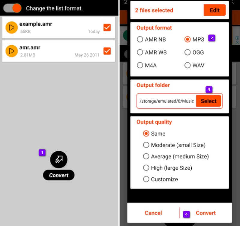 Android – AMR in MP3 konvertieren