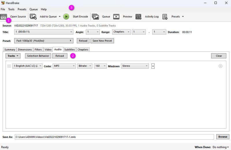 MP4 MP3 Handbrake Dateien konvertieren