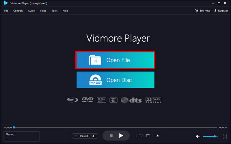 Vidmore Player Datei öffnen