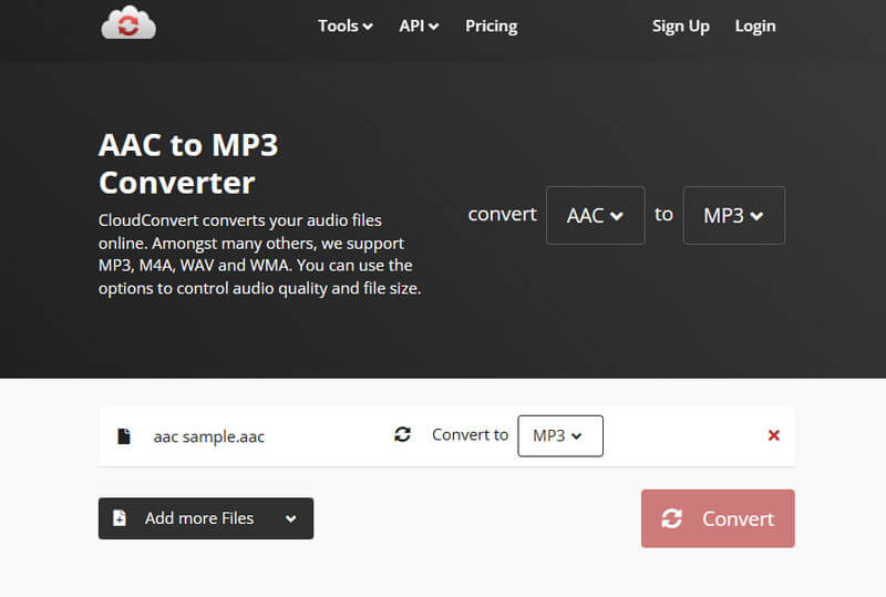 AAC-zu-MP3-Konverter CloudConvert