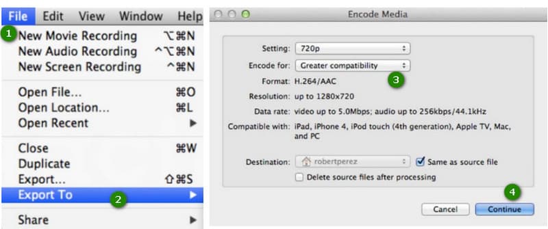 AVI zu MP4 QuickTime konvertieren