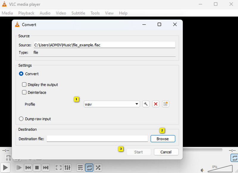 FLAC in WAV mit VLC konvertieren